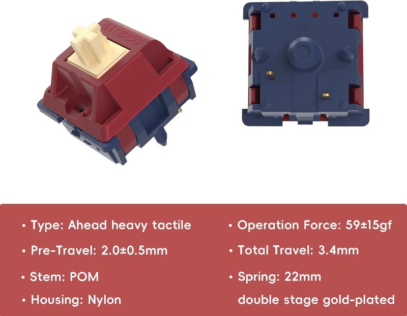 kutethy Gateron Quinn Switches, Tactile 5 Pins 59gf RGB Pre Lubed for MX Mechanical Keyboard (90PCS) - Image 2